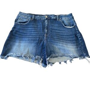 ♥️$5 SALE♥️Zenana Denim Frayed Hem Women Shorts Stretchy Size 2X